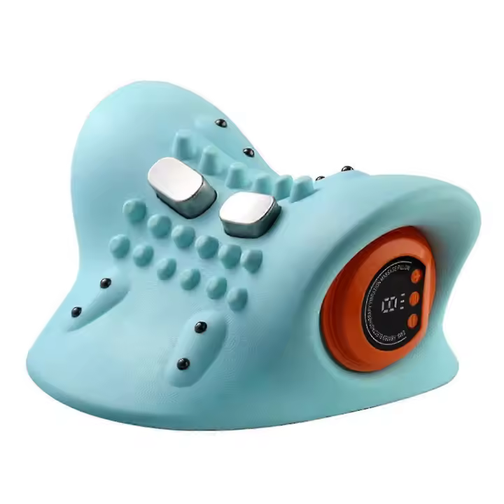 EMS Terapia de calor Masajeador de hombro y cuello para hombres mujeres-Alivio y tracción de la columna cervical, masajeador eléctrico Hugterra para el hogar y el coche - 1