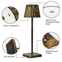 Lámpara De Escritorio LED Sin Cable Con Control Táctil Y Recargable Por USB Luz De Ambiente De 3 Colores Con Ajuste Continuo - details 2