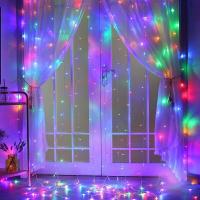 Luces De Cortina LED Con USB Y Control Remoto De 8 Modos Para Bodas Casas Fiestas Pared Ventanas Jardín Navidad Decoraciones - details 30