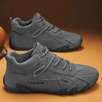 Botas De Piel Impermeables Para Hombre Botines De Motor Casuales Con Cordones Suela De Goma Tacón Plano Talla Verdadera - details 9