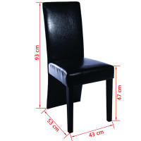 vidaXL Sillas de comedor 2 unidades cuero sintético negro - details 4