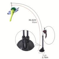 Juguete Para Gatos Con Cabeza De Pluma Y Ventosa Doble Adhesiva Stick De Acero Manual Reemplazo De Cabeza De Pluma Para Gatos - details 5