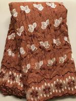 Tela De Encaje Africano Francés Con Piedras De Algodón Nigeriano Para Costura De Vestidos De Boda Y Fiestas Para Mujeres - details 2