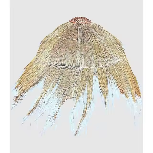 Lampara con flecos de coco natural pequeña     -EkilikuaHome - 1