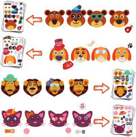 Hojas De Pegatinas De Caras Para Hacer Tus Propios Animales 6-36PCS Juguete De Rompecabezas De Artesanía Para Niños Fiesta De Cumpleaños - details 3