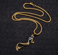 Collar Cadena De Mermaid Fish Punk Hip Hop En Acero Inoxidable Y Titanio Para Hombres Mujeres Parejas Regalo Joyería Moda - details 0