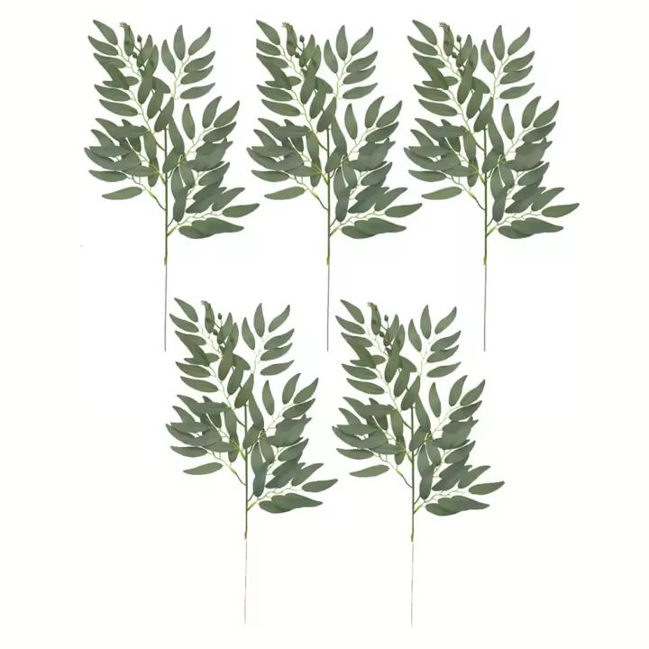 Planta Artificial De Sauce Hojas Y Ramas Colgantes Para Boda Arco De Flores Centro De Mesa Decoración Del Hogar Verde Falso - 1