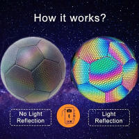 Balón De Fútbol Reflectante Luminoso Tamaño 5 Para Adultos Entrenamiento Nocturno Deporte Al Aire Libre Material PU - details 6