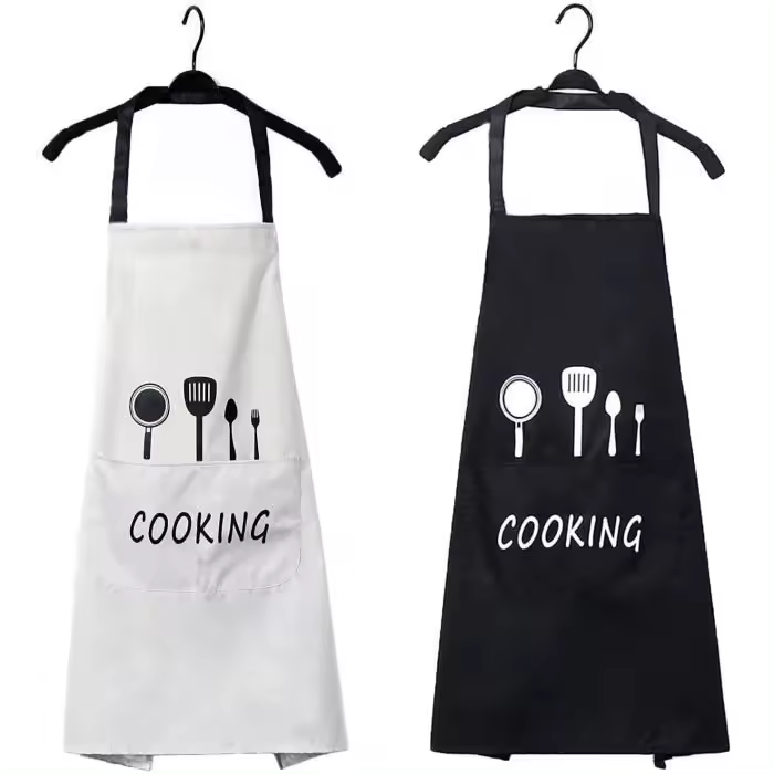 Juego de 2 delantales de Cocina impermeables con Bolsillo - 1