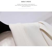 Vestido Elegante Para Mujer Con Doble Botón Y Cinturón Longitud Pierna Vestido Oscuro Blanco A-Line Estilo Oficina Moda Otoño 2025 - details 11