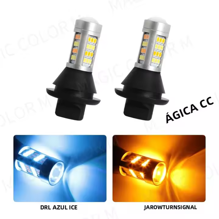 Luz De Señal LED Dual-Color DRL 42SMD P21W 1156 BA15S BAU15S PY21W 7440 T20 Canbus Para Coche Luz Diurna Y Faros De Día 2PCS - 1