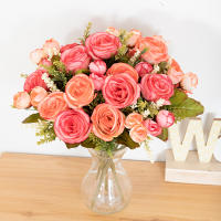 Bouquet De Novia Rosa Púrpura De Seda Artificial 30cm Flores Artificiales Peonía Para Decoración De Casamiento Interior Y Artesanía DIY - details 0