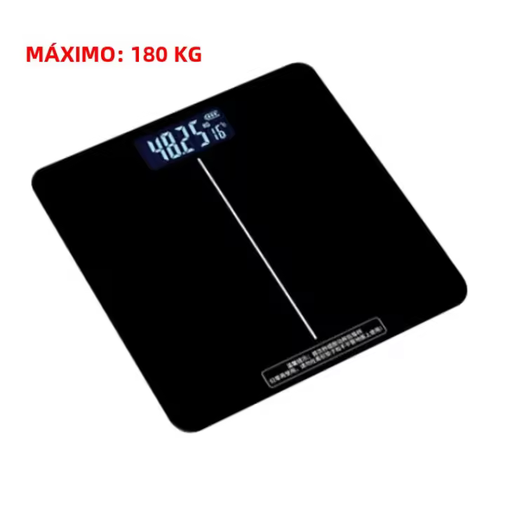 Báscula De Peso Digital Multifuncional Cuadrada Para Baño Precso Con LED Pantalla Iluminada Unidad De Medicina Kg Tamaño 26x26x2cm - 1