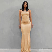 Vestido De Manga Spaghetti Estilizado Y2K Para Mujer Estilo Casual Coreano Y Japonés Sin Cuello Con Suspensión Vestido Largo Hasta La Rodilla - details 1