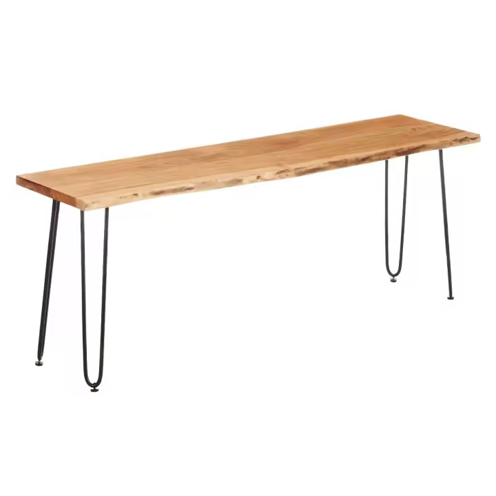 Mesa TV Live Edge 140 x 37 x 52 cm Marrón Negro Madera de acacia - 1
