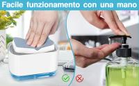 Dispensador de líquido para lavavajillas, dispensador de jabón de cocina 2 en 1, dispensador de jabón de 300 ml, dispensador de líquido para lavavajillas, esponja y soporte para esponja para fregadero de cocina y baños - details 1