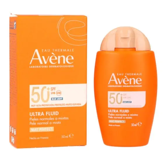 Avenue Protector Solar AVENE Solar Mat Perfect Aqua-fluido con Color SPF 50+ 50 Ml - Protección Solar Hidratante Matificante Resistente Al Agua - 1