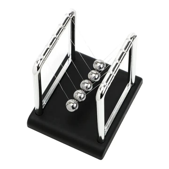 Decora Tu Escritorio Con El Balón De Pendulo De Newton Metal Balanza De Acero Ciencia Física Adorno De Mesa Educativo - 1