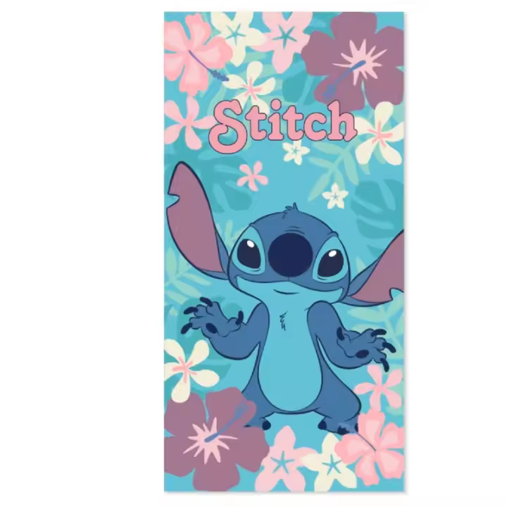 Toalha de praia de algodão Disney Stitch Flowers - 1