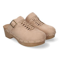 Davinia Shoes Zueco de Tacon para Mujer, Comodos y Elegantes, Detalles de Tachuelas, Pala Calada, y Talon Abierto. Shoes&Blues.es DB-3241-Beige - details 0