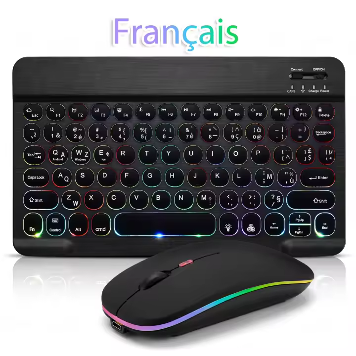 Teclado Inalámbrico Bluetooth Para iPad Air pro Mini 11/10/9 Pulgadas Compatible Con Xiaomi Samsung Huawei Tableta Con Ratón Incluido - 1
