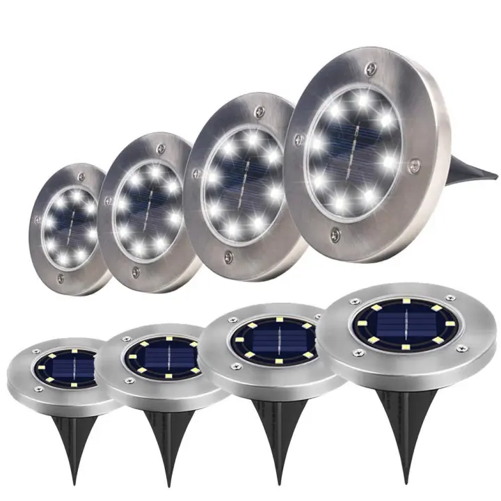 Outdoor solar lights, 8 garden lights, 8LED solar stainless steel underground lights - 1