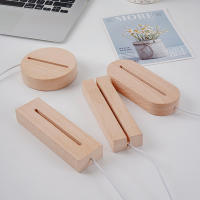Soporte De Lámpara Luminosa DIY En Madera Sólida Base De Luz Nocturna LED De Acrílico 3D Decoración Para Habitación Y Sala - details 0