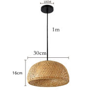 Lámpara Colgante De Bambú Tejida Decorativa Para Pasillo Y Sala De Estar E27 Fuente De Iluminación Moderna Y Retro - details 10