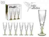 MAXHOME-Juego 6 Copas Cava Fantasía Cristal 170 Ml,Color Azul,Salmon,Verde. - details 5