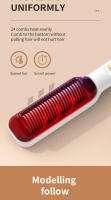 🎁【Detalles para Mamá】Ceramic Hair Straightener Brush, 35W, 2-in-1 Curling and Straightening Comb, with LCD Display, Adjustable Temperature, 220V European Standard Plug, for Unique Hairstyles, Mother'S Day Gift-Cecodadi - details 4