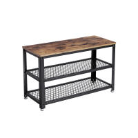 Banco zapatero con asiento y 3 niveles, estantería para zapatos con marco de metal, ideal para entrada, sala de estar y pasillo, 73x30x45 cm - details 6