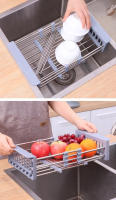 Escurridor de cocina fregadero, Marco extensible de acero inoxidable, estante de almacenamiento, almacenamiento de utensilios de cocina, estante de clasificación de cuencos y platos - details 3