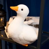 Peluche Realista De Pato Kawaii Almohada Divertida Para Niños Y Mascotas Regalo De Cumpleaños Simulado De Animal De Peluche Blanco - details 9