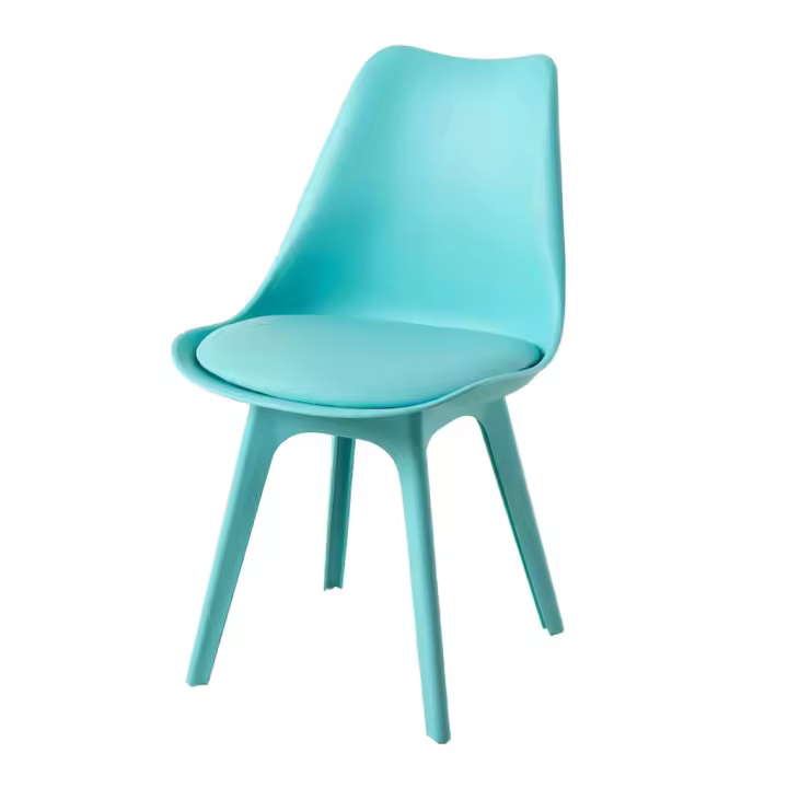 ORION91 Silla BOREAL Asiento Acolchado Piel Sintética y Patas Color Aguamarina 48x43x82cm Comedor Oficina Salón Teletrabajo Cocina - SpazioLuzio - 1