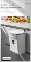 Basurero De Pared Montado Para Cocina Y Baño Con Tapa Deslizante Material PP Blanco/Gris 9L/7L Recipiente De Almacenamiento Rectangular - details 11
