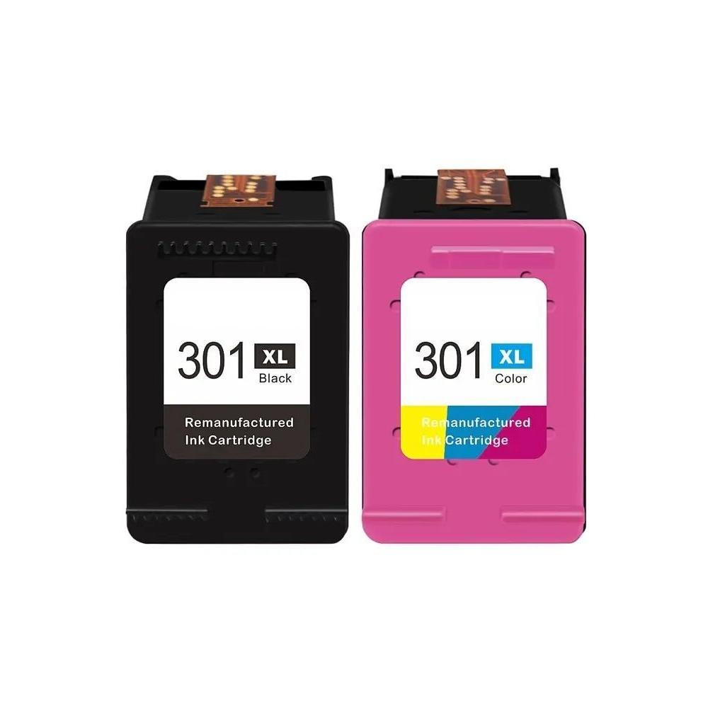 Cartuchos de tinta 301XL Cartuchos de tinta para HP 301 XL 1Negro Y 1Color  para HP Deskjet 1000 1010 1050 1050A 1510 2050 2050A 2540 （1Negro Y 1Color ）
