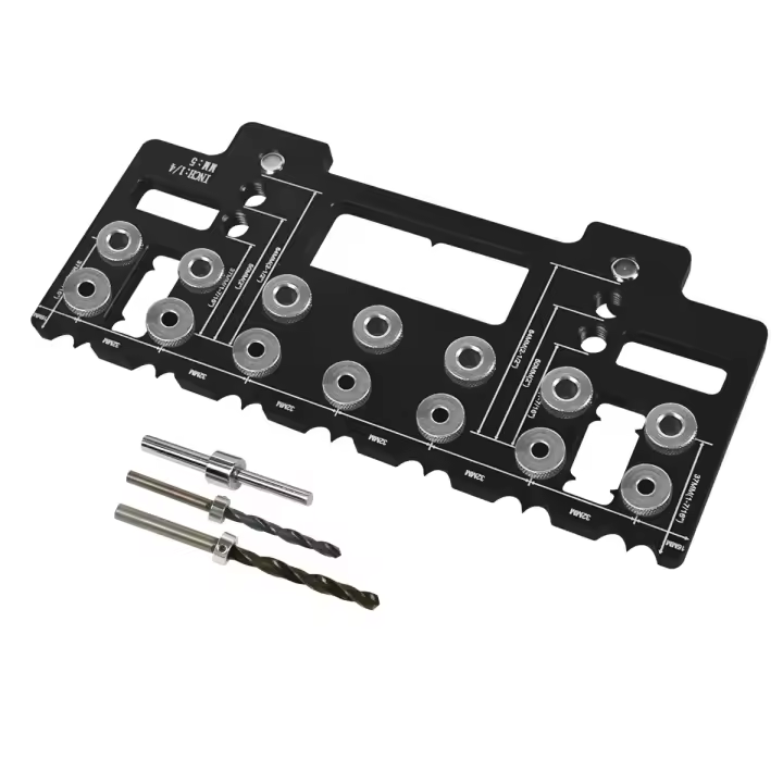 Kit De Juego De Herramientas Para Agujeros Rectos Y Bolsillo En Aluminio Locator De Agujeros De Punzón De Arco Iris Guía De Perforación Para Estante Juego De Herramientas De Carpintería DIY - 1