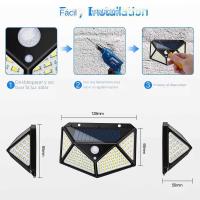 Lámpara De Pared Solar LED Con Sensor De Movimiento 4 Lados Luz Exterior Para Jardín Y Courtyard Impermeable Luz De Coche - details 0