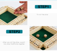 Juego De Dados Shut the Box En Madera Para 4 Jugadores Juego De Fiestas Y Bares Divertido Juego De Mesa Familiar Para Niños Y Adultos - details 0