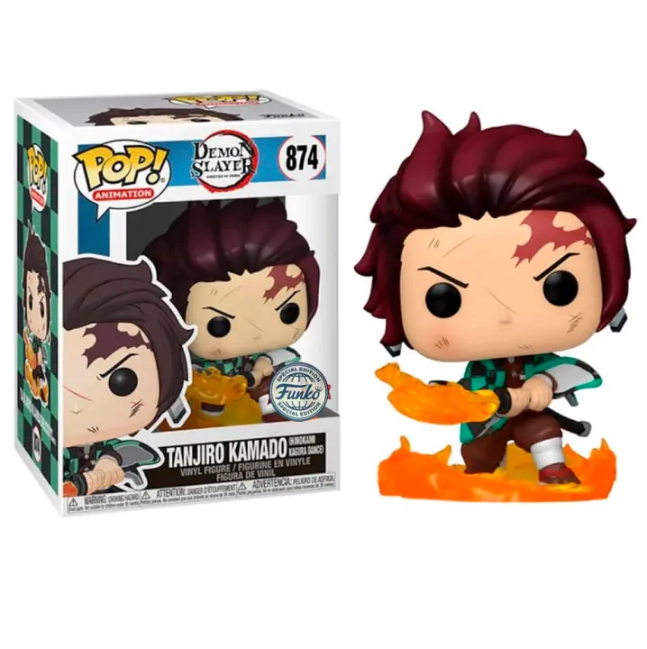 Funko Tanjiro Flaming blade espada llameante Hinokami Kagura   exclusivo 874   Demon Slayer Kimetsu no Yaiba Guardianes de la Noche Pop Vinyl - 1