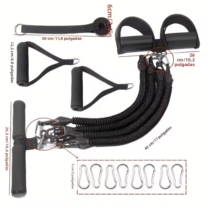 1 Pieza De Auxiliar Para Sit-ups Ropa Elástica De Tensión Multiusos Equipo De Fitness Para Entrenamiento De Piernas Y Abdomen - 1