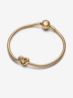 Pandora - Charm de corazón radiante y Piedra-Baño de Oro de 14K - details 1