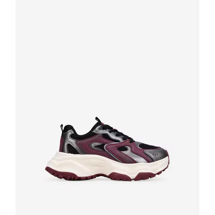 Bosanova Zapatillas deportivas para mujer con tejido de malla gruesa y suela de plataforma abultada. Cierre mediante cordones planos. - 1
