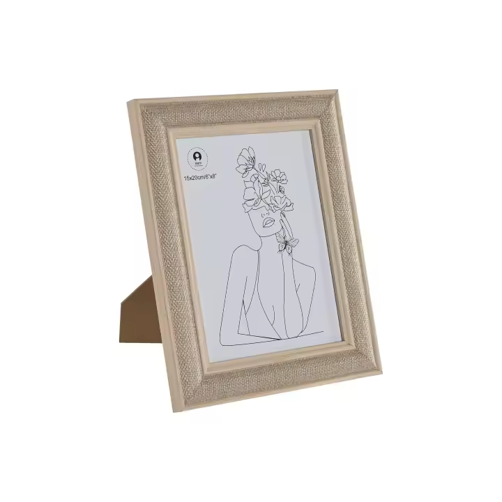 Marco para Fotos de MDF con Detalles de Lino Acolchado Item, Disponible en Varias Medidas (16x1.8x21 cm, 19x1.8x24 cm, 21x1.8x26 cm), Ideal para Decoración y Exhibición de Fotos Familiares o Artísticas en el Hogar u Oficina - 1