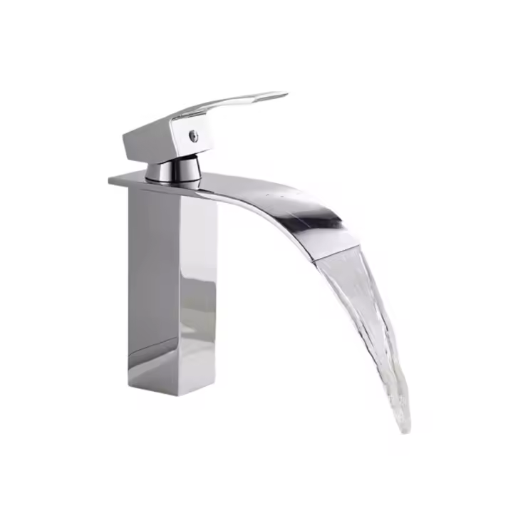 Moderno cuarto de baño Grifo Cascada elegante Diseño fregadero Grifo latón mezclador Caliente Agua fría disponible G 3/8 Chrome Grifo Pd8cc - 1