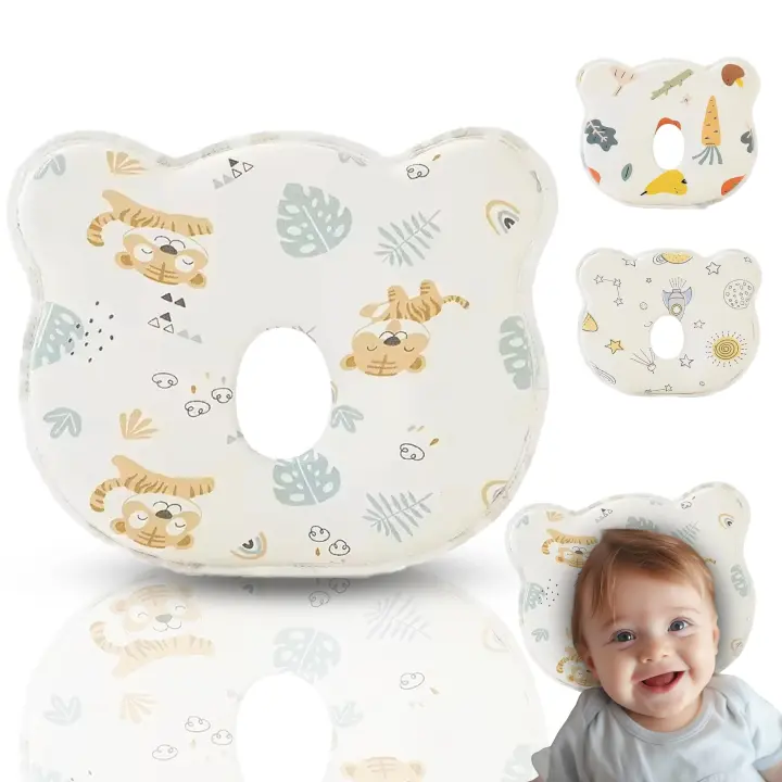 COZYNEST Almohada para Bebé Plagiocefalia.Cojín bebe espuma viscoelástica- Diseño Ergonómico para Prevenir Plagiocefalia y Brindar Soporte Cervical durante el Sueño. Almohada cuna bebe recien nacido - 1