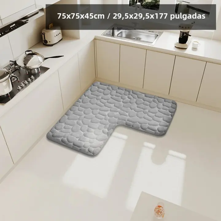 Carpetas Antideslizantes De Forma L Para Cocina Y Baño Tamaño Grande Absorbentes De Polvo Y Suciedad Para Restaurante Y Paredes De Entrada - 1