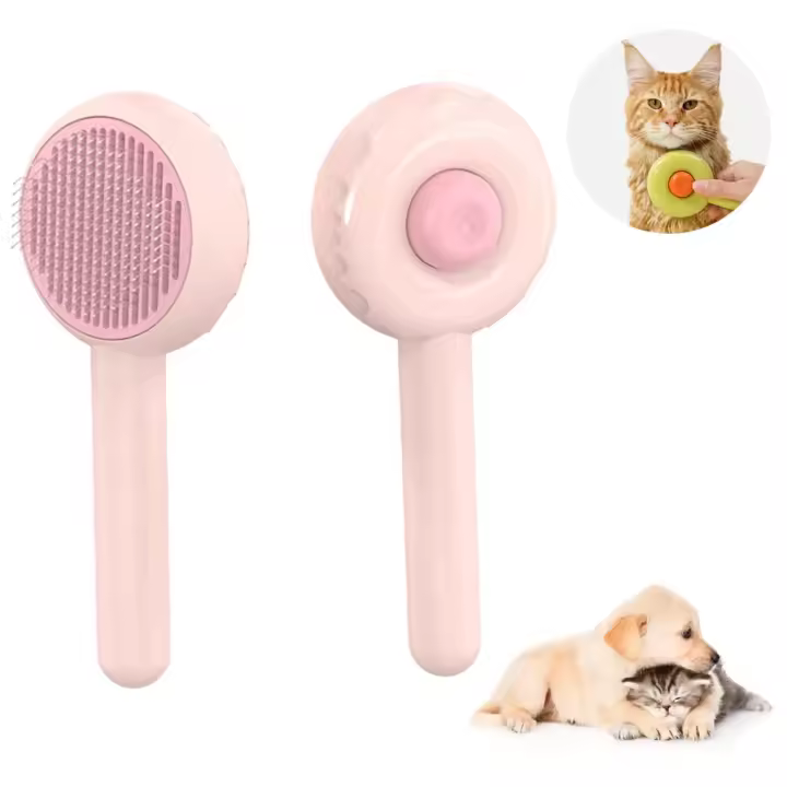 Verde Cepillo para Perros y Gatos Donut Rosa - 1