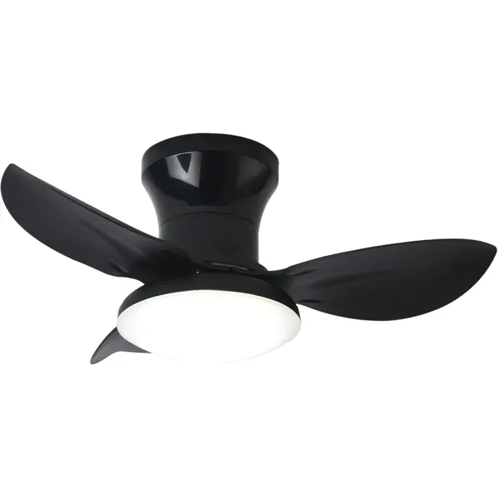 Ventilador de techo silencioso con luz LED, motor de CC, gran volumen de aire de 32 pulgadas, control remoto para cocina, dormitorio, comedor, patio - 1