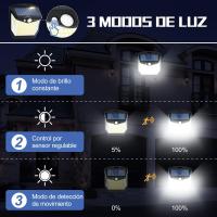 Solar Luz LED Exterior Movimiento: 248 LED Luces Solares 6 Paquete IP65 Impermeable Sensor de Movimiento 270° Foco Solar Exteriores Lampara Aplique Solares Potente para con Iluminacion Terraza jardín [Clase de eficiencia energética A+++]Solar Luz LED Exte - details 1